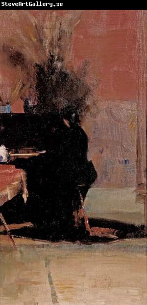 Tom roberts Woman at the Piano